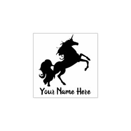Unicornブラック威厳のあるシルエット ラバースタンプ