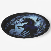 Unicornブラック魔法フェアリーinダークフォレスト ペーパープレート (アングル)