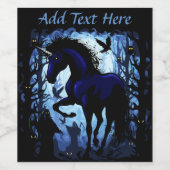 Unicornブラック魔法フェアリーinダークフォレスト ワインラベル (シングルラベル)