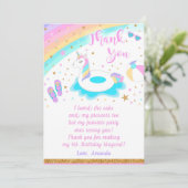 Unicornプールパーティーサンキューカード 招待状 (スタンド正面)