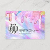 Unicornホログラフィックグリッターお客様ありがとうございます 名刺 (裏面)