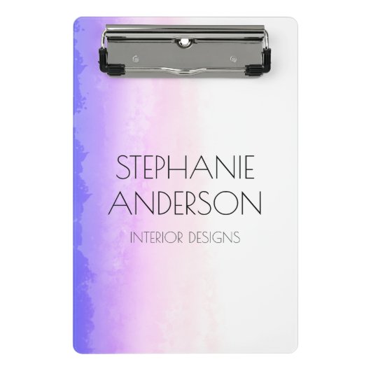 Unicornホログラフィー水彩抽象芸術 ミニクリップボード (正面)