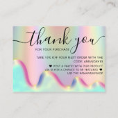 Unicornホログラフオンライ感謝していンショップコード 名刺 (裏面)