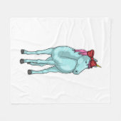 Unicornリボン フリースブランケット (正面(横))