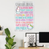 Unicornルールやる気を起こさせる引用文- 24x36ポスター ポスター (ホームオフィス)