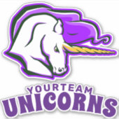 Unicornロゴカスタムファンタジーサッカーシール シール (正面)