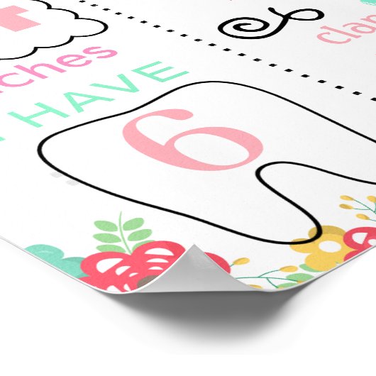 Unicorn写真と最初の誕生日のポスターボード ポスター (角)