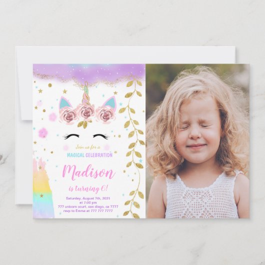 Unicorn写真 招待状 (正面)