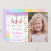 Unicorn写真 招待状 (正面/裏面)