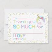 Unicorn文房具に空白の記入ありがとう ノートカード (正面)