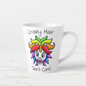 Unicorn熱狂するヘアが気におもしろいない カフェラテマグ (右)