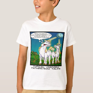 Unicorn父/息子の結合おもしろい Tシャツ