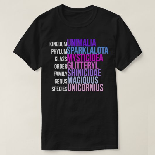 Unicorn科学の魔法の神秘的ユニコーン生物学 Tシャツ (デザイン正面)