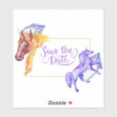 Unicorn等高線ステッカーの日付を保存 シール (シート)