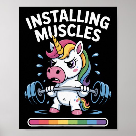 Unicorn筋肉のインストールお待ちBodybuildin ポスター (正面)