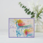 Unicorn絵を描の後を追夢のポストカード ポストカード (スタンド正面)