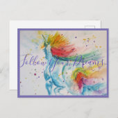 Unicorn絵を描の後を追夢のポストカード ポストカード (正面/裏面)