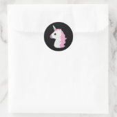 Unicorn絵文字（黒背景） ラウンドシール (バッグ)