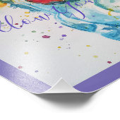 Unicorn絵画の後を追夢の水色 フォトプリント (角)