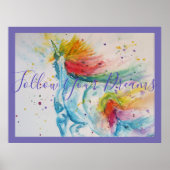 Unicorn絵画の後を追夢の水色 ポスター (正面)