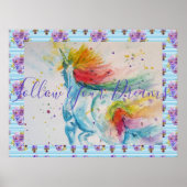 Unicorn絵画の後を追夢の水色 ポスター (正面)