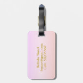 Unicorn花と星 ラゲッジタグ (裏面縦)