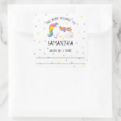 Unicorn蔵書票，のライブラリから，本 スクエアシール (バッグ)