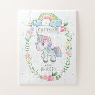 Unicorn虹と花 ジグソーパズル