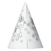 Unicorn誕生日パーティー – カラーあなた自身のパーティー帽子 パーティーハット (裏面)
