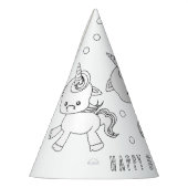 Unicorn誕生日パーティー – カラーあなた自身のパーティー帽子 パーティーハット (左)
