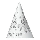 Unicorn誕生日パーティー – カラーあなた自身のパーティー帽子 パーティーハット (右)