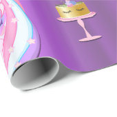 Unicorn誕生日パーティーon Purple ラッピングペーパー (ロールコーナー)