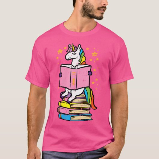 Unicorn読のBook Librarian America Girls Tシャツ (正面)