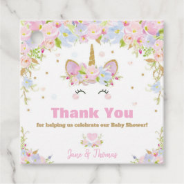 Unicorn赤ちゃんシャワーありがとうギフトラベル フェイバータグ