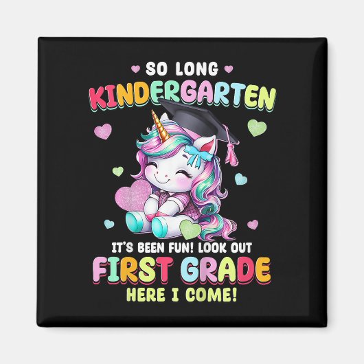 Unicorn非常に長い幼稚園の卒業最終日O マグネット (正面)