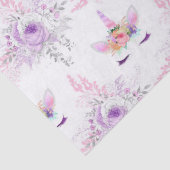 Unicorn顔と紫の花(白) 薄葉紙 (詳細)