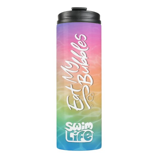 Unicorn食べ風呂の水色「マイ・バブル」泳ぐ人生 タンブラー (正面)