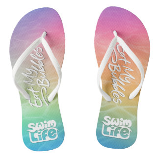 Unicorn食べ風呂の水色「マイ・バブル」泳ぐ人生 ビーチサンダル