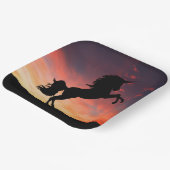 Unicorn飼育inゴージャスな夕日紙プレート ペーパープレート (傾斜あり)