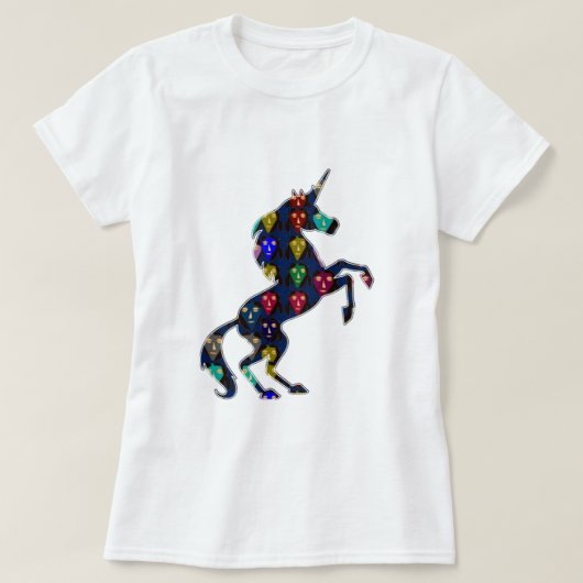 UNICORN馬絵を描童話navinJOSHI NVN100 Tシャツ (デザイン正面)