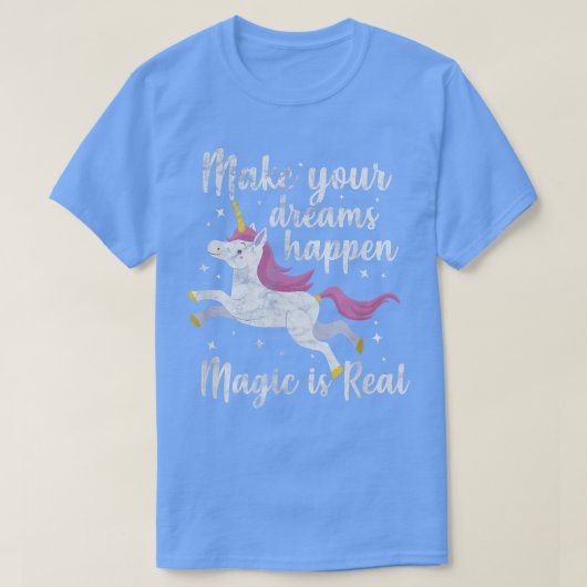 Unicorn魔法あなたの夢を実現させる魔法はR Tシャツ (デザイン正面)