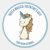 Unicorn魔法のバレンタインデー教室 ラウンドシール (正面)