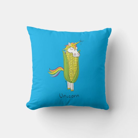Unicorn おもしろい Cute Kids クッション (正面)