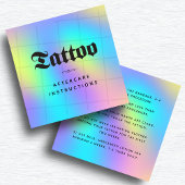 Unicorn はっきりした Rainbow Tattoo Aftercareの説明 スクエア名刺