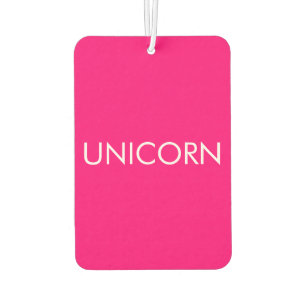 "Unicorn"ミニマルなホットピンクの明るい赤紫色ホワイトカー カーエアーフレッシュナー
