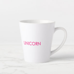 "Unicorn"ミニマルなホットピンクの明るい赤紫色白 カフェラテマグ