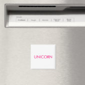 "Unicorn"ミニマルなホットピンクの明るい赤紫色白 マグネット (インサイチュ (食洗機))