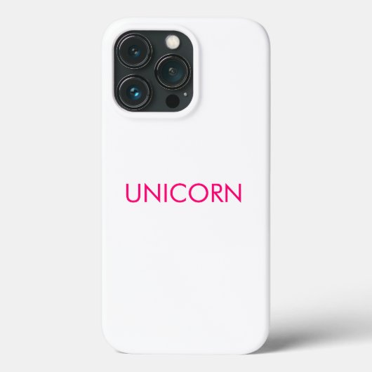"Unicorn"ミニマルなホットピンクの明るい赤紫色白 Case-Mate iPhoneケース (裏面)