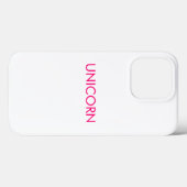 "Unicorn"ミニマルなホットピンクの明るい赤紫色白 Case-Mate iPhoneケース (裏面 (横))