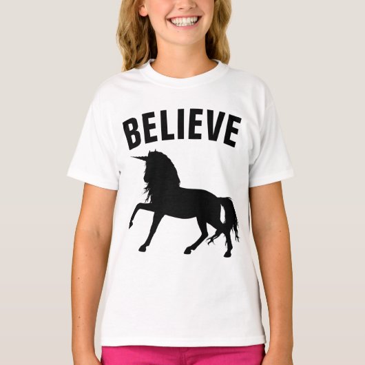 UNICORN 信じ Kids Girls Tシャツ (正面)